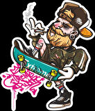 Kaykaycı Korsan Sticker 10x10 cmRenkli Sticker