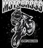 Motocross Sticker 10x10 cmRenkli Sticker