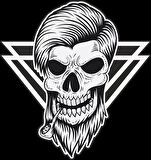 Pipo içen Kurukafa Sticker 10x10 cmRenkli Sticker