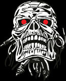 Kırmızı Gözlü Kurukafa Sticker 10x10 cmRenkli Sticker