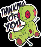 Thinking Of You Sticker 10x10 cmRenkli Sticker