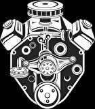 Araba Motoru 6 Sticker 10x10 cmRenkli Sticker