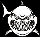 köpek balığı sticker 10x10 cmRenkli Sticker