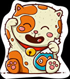 Kedi Sticker 10x10 cmRenkli Sticker