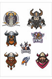 Vikingler Stikcer Set-1 7 Parça Telefon, Tablet, Defter, Laptop Sticker