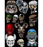 İskelet Sticker Set-2 12 Parça Telefon, Tablet, Defter, Laptop Sticker