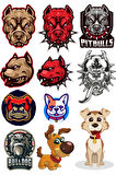 Köpek Pitbull Sticke Set 11 Parça Telefon, Tablet, Defter, Laptop Sticker