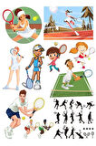 Tenis Sticker Set 20 Parça Telefon, Tablet, Defter, Laptop Sticker