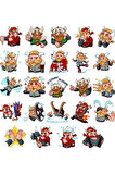 Sevimli Viking Sticker Set 24 Parça Telefon, Tablet, Defter, Laptop Sticker