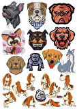 Köpek Sticker Set-4 13 Parça Telefon, Tablet, Defter, Laptop Sticker