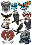 Kartal Eagle Sticker Set 11 Parça Telefon, Tablet, Defter, Laptop Sticker