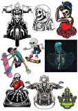 Kuru Kafa Motorcu Sticker 9 Parça Telefon, Tablet, Defter, Laptop Sticker