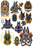 Anubis Sticker Set-2 9 Parça Telefon, Tablet, Defter, Laptop Sticker