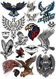 Kartal Eagle Sticker Set-10 15 Parça Telefon, Tablet, Defter, Laptop Sticker