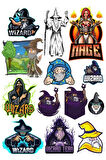 Büyücü Mage Sticker Set 13 Parça Telefon, Tablet, Defter, Laptop Sticker