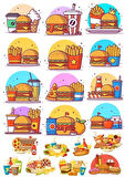 Yemekler Sticker Set 20 Parça Telefon, Tablet, Defter, Laptop Sticker