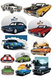 Arabalar Sticker Set-8 11 Parça Telefon, Tablet, Defter, Laptop Sticker