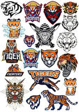 Tiger Kaplan Sticker Set-3 15 Parça Telefon, Tablet, Defter, Laptop Sticker