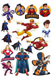 Süper Kahramanlar Sticker Set-1 15 Parça Telefon, Tablet, Defter, Laptop Sticker