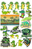 Timsah Sticker Set 11 15 Parça Telefon, Tablet, Defter, Laptop Sticker