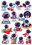 Sevimli Astronot Sticker Set 2 15 Parça Telefon, Tablet, Defter, Laptop Sticker