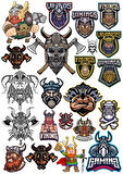 Vikingler Sticker Set 25 Parça Telefon, Tablet, Defter, Laptop Sticker