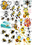 Arılar Sticker Set 2 20 Parça Telefon, Tablet, Defter, Laptop Sticker
