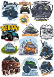 Off Road 4x4 Sticker Set 13 Parça Telefon, Tablet, Defter, Laptop Sticker