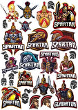 Spartalı Savaşçı Sticker Set 1 20 Parça Telefon, Tablet, Defter, Laptop Sticker