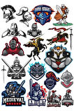 Şövalye Savaşçı Sticker Set 16 Parça Telefon, Tablet, Defter, Laptop Sticker