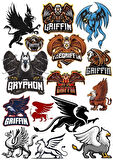 Griffon Sticker Set 9 Parça Telefon, Tablet, Defter, Laptop Sticker