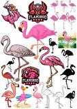 Flamingo Sticker Set 15 Parça Telefon, Tablet, Defter, Laptop Sticker