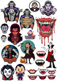 Vampir Sticker Set 2 16 Parça Telefon, Tablet, Defter, Laptop Sticker