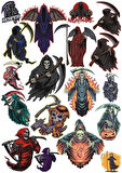 Azrail Sticker Set 18 Parça Telefon, Tablet, Defter, Laptop Sticker