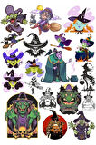 Cadı ve Büyücü Sticker Set 1
