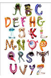 Canavarlar Alfabe Sticker Set