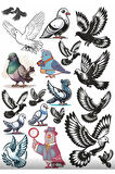 Güvercin Sticker Set 2