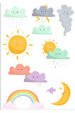 Sevimli Hava Olayları Sticker Set