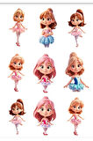 Balerin Kızlar Sticker Set