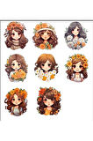 Sevimli Kızlar Sticker Set