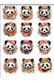 Sevimli Panda Sticker Set