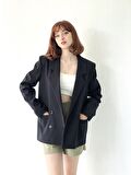 Retrobird Dört Düğmeli Retro Model Blazer Ceket Kadın Siyah