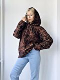 Retrobird Dokuma Kışlık Oversize Kapüşonlu Sweatshirt Unisex Siyah