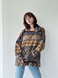 Retrobird Oversize Basic Kapüşonlu Sweatshirt Kadın Çok Renkli