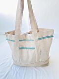 Retrobird Tasarım Tote Çanta Shopping Bag Kadın Taş Rengi