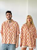 Retrobird Model Oversize Retro Yaka Gömlek Unisex Hardal