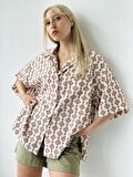 Retrobird Model Oversize Retro Yaka Gömlek Unisex Somon