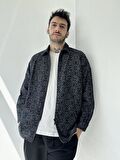 Retrobird Erkek Oversize Fermuarlı Hırka Ceket Erkek Antrasit