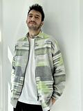 Retrobird Erkek Oversize Fermuarlı Hırka Ceket Erkek Gri