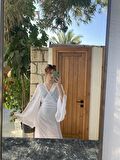 Retrobird Tasarım Kai Kimono Elbise Kadın Beyaz
